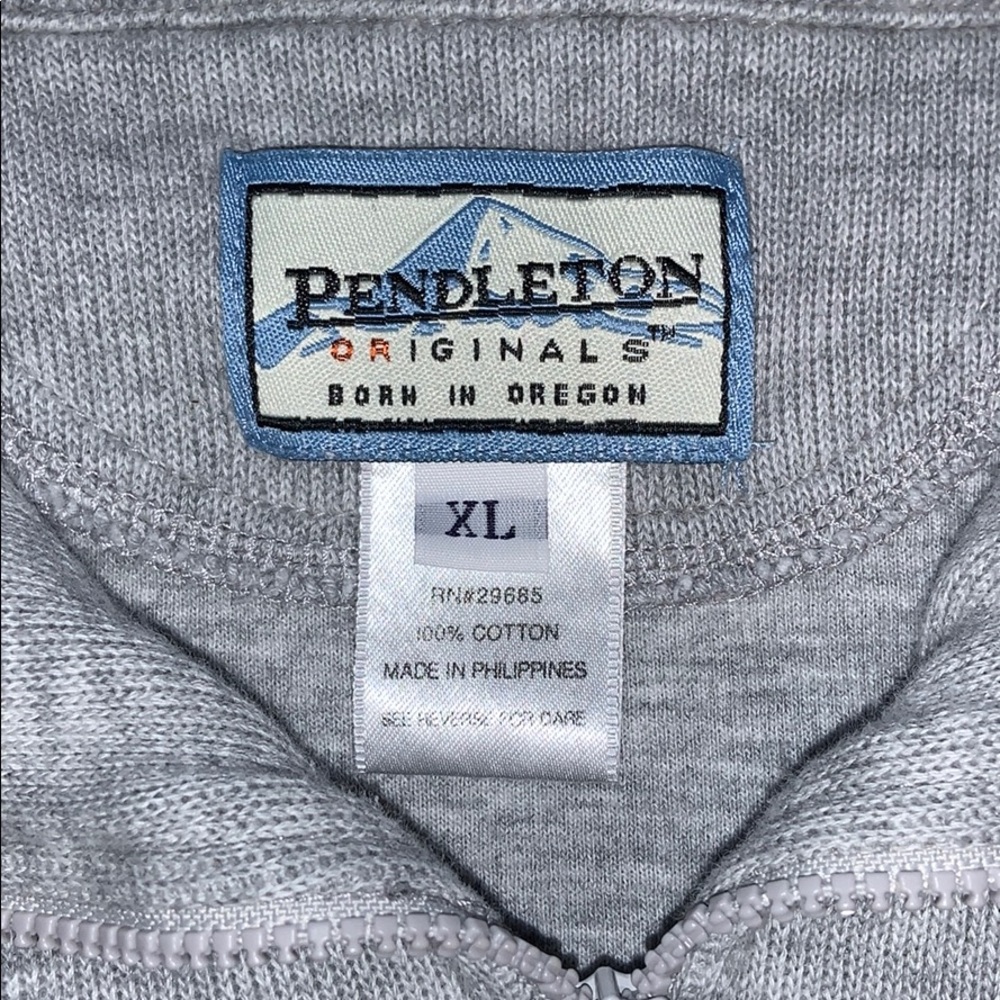 Pendleton Heather Gray Quarter Zip Pullover Sz Xl - image 4